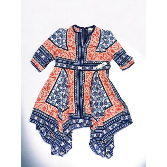 Eliza J Dresses & Skirts - Eliza J Bandana Handkerchief Hem Dress Size 18W Flowy Vintage Chic Bloggers Fav